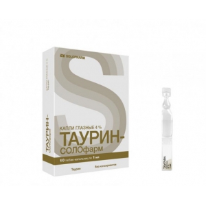 Таурин-Солофарм капли глазн 4% фл-кап 1мл №20