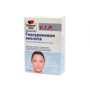ДОППЕЛЬГЕРЦ V.I.P. ГИАЛУРОНОВАЯ КИСЛОТА+БИОТИН+Q10+ВИТАМИН С+ЦИНК КАПС. 930МГ №30 (БАД)