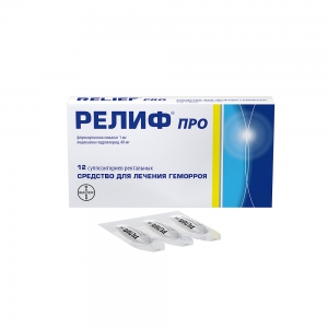 Релиф Про супп рект 40мг+1мг №12