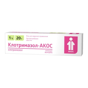 Клотримазол-Акос мазь д/наруж примен 1% 20г