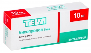 Бисопролол-Тева таб ппо 10мг №30