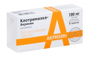 Клотримазол-Акрихин таб вагин 100мг №6
