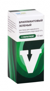 Бриллиантовый Зеленый-Реневал р-р д/наруж примен спирт 1% фл с крышк-помазк 10мл