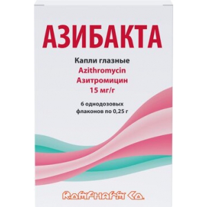 АЗИБАКТА КАПЛИ ГЛАЗ 15 МГ/Г ФЛ 0,25 Г Х6