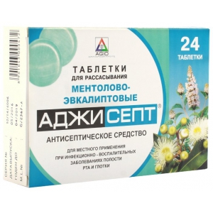 Аджисепт таб д/рассас №24 эвкалипт-ментол